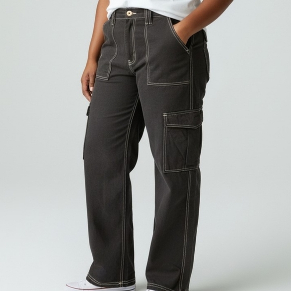 BDG Denim - BDG Urban Outfitters Skate Jeans Women's 31 Black Cargo High Rise Straight Denim